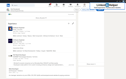 LinkedIn Helper  from Chrome web store to be run with OffiDocs Chromium online