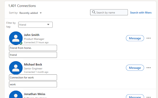 LinkedIn Jet Best Connection Organizer  from Chrome web store to be run with OffiDocs Chromium online
