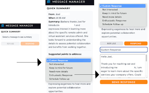LinkedIn Message Manager  from Chrome web store to be run with OffiDocs Chromium online