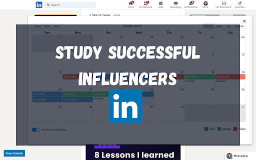 LinkedIn Post Calendar  from Chrome web store to be run with OffiDocs Chromium online