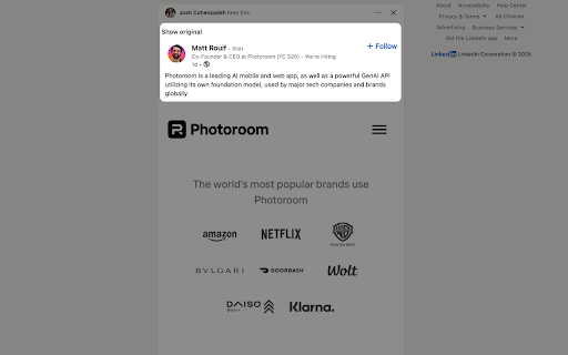 LinkedIn Post Summarizer  from Chrome web store to be run with OffiDocs Chromium online