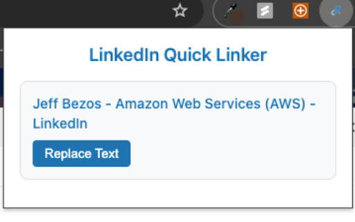 LinkedIn Quick Linker  from Chrome web store to be run with OffiDocs Chromium online
