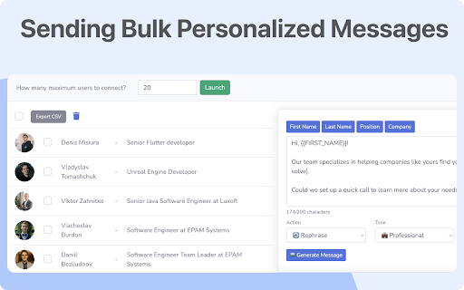 LinkedIn Sales Automation | Lead Scraping  Prospecting Tool  from Chrome web store to be run with OffiDocs Chromium online