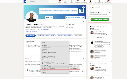 LinkedIn → Salesforce  from Chrome web store to be run with OffiDocs Chromium online