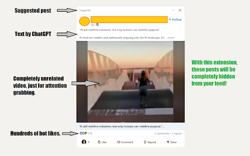 LinkedIn Suggested Posts Remover  from Chrome web store to be run with OffiDocs Chromium online