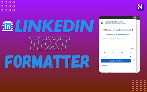 LinkedIn Text Formatter tool  from Chrome web store to be run with OffiDocs Chromium online