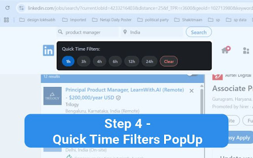 LinkedIn Time Filter  from Chrome web store to be run with OffiDocs Chromium online