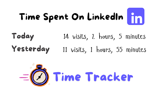 LinkedIn Time Tracker  from Chrome web store to be run with OffiDocs Chromium online