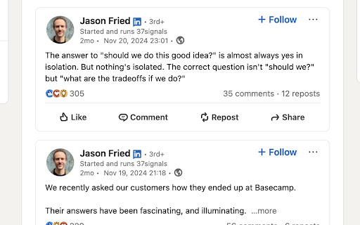 LinkedIn Tools (show real date)  from Chrome web store to be run with OffiDocs Chromium online