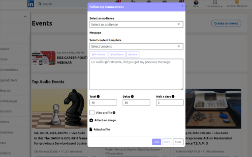 Linked Leads AI  from Chrome web store to be run with OffiDocs Chromium online