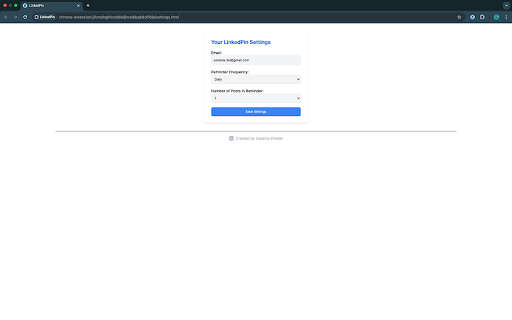 LinkedPin  from Chrome web store to be run with OffiDocs Chromium online