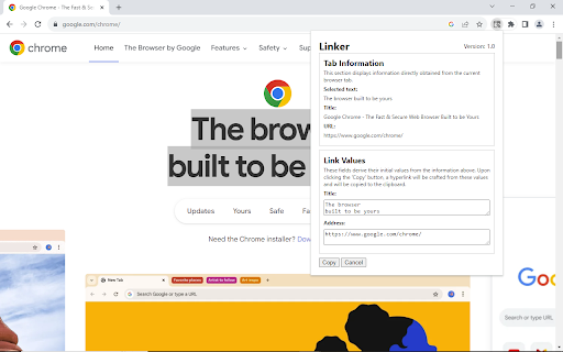 Linker  from Chrome web store to be run with OffiDocs Chromium online