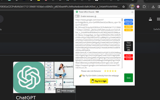 Link Extractor  from Chrome web store to be run with OffiDocs Chromium online