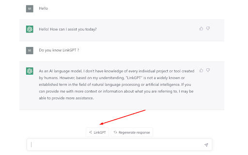 LinkGPT Create Link ur ChatGPT Conversations  from Chrome web store to be run with OffiDocs Chromium online