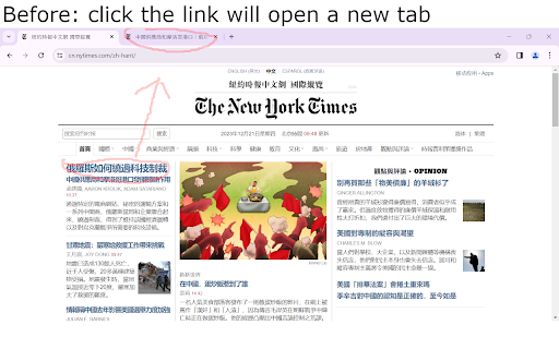 Link in Current Tab  from Chrome web store to be run with OffiDocs Chromium online