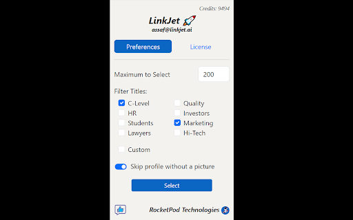 LinkJet  from Chrome web store to be run with OffiDocs Chromium online