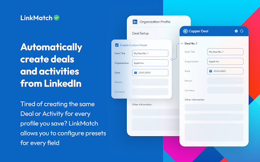 LinkMatch For Copper  from Chrome web store to be run with OffiDocs Chromium online