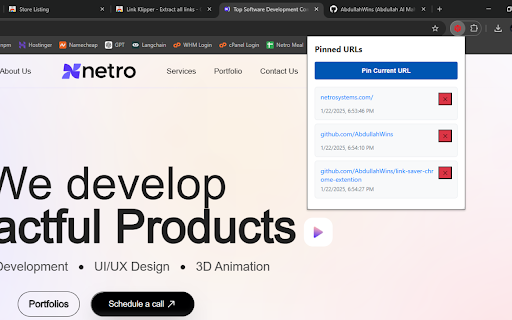 LinkPin A Lightweight URL Saver  from Chrome web store to be run with OffiDocs Chromium online