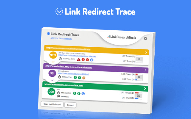 Link Redirect Trace  from Chrome web store to be run with OffiDocs Chromium online