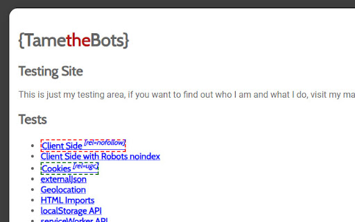 Link Rel highlighter  from Chrome web store to be run with OffiDocs Chromium online
