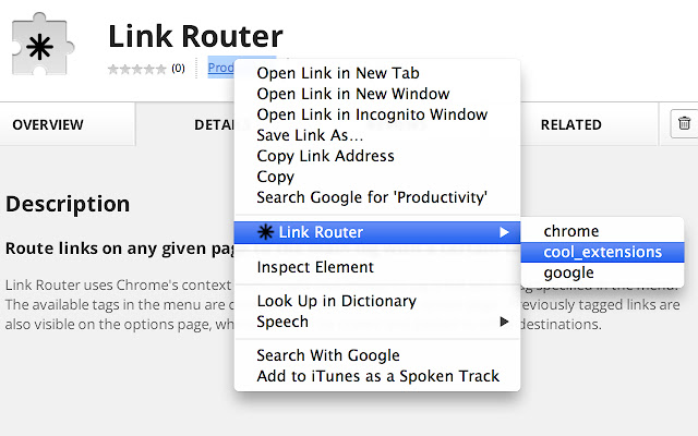 Link Router  from Chrome web store to be run with OffiDocs Chromium online