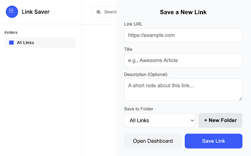 Link Saver v1  from Chrome web store to be run with OffiDocs Chromium online