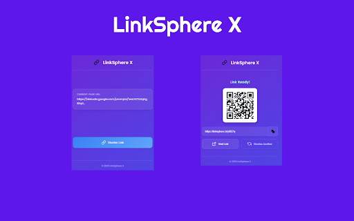 LinkSphere X Quick Link Shortener  from Chrome web store to be run with OffiDocs Chromium online