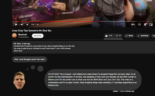 Linus Knows Better  from Chrome web store to be run with OffiDocs Chromium online