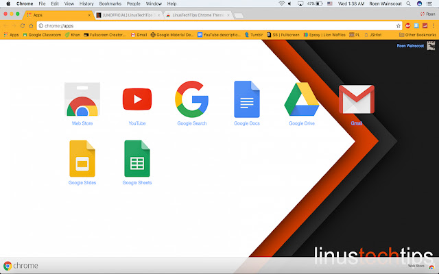 LinusTechTips Theme  from Chrome web store to be run with OffiDocs Chromium online