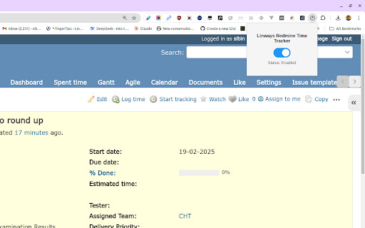 Linways Redmine Time Tracker  from Chrome web store to be run with OffiDocs Chromium online