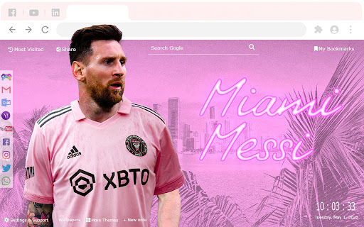 Lionel Messi Inter Miami Theme  from Chrome web store to be run with OffiDocs Chromium online
