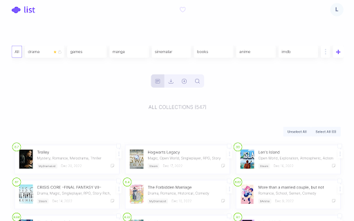 List by Eray K.  from Chrome web store to be run with OffiDocs Chromium online