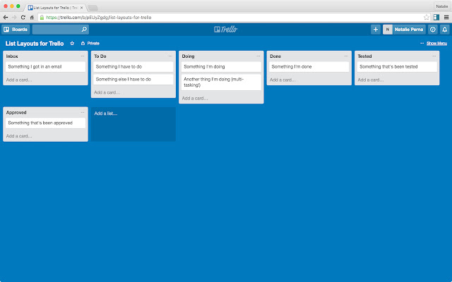 List Layouts for Trello  from Chrome web store to be run with OffiDocs Chromium online