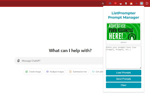 ListPrompter  from Chrome web store to be run with OffiDocs Chromium online