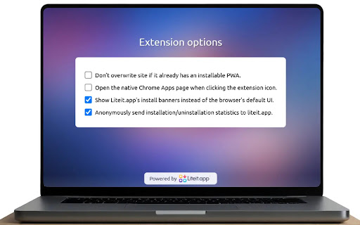 Liteit.app Installer PWA Installer  from Chrome web store to be run with OffiDocs Chromium online