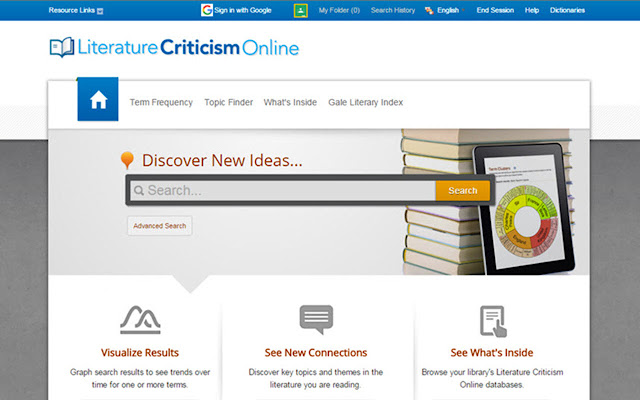 Literature Criticism Online  from Chrome web store to be run with OffiDocs Chromium online