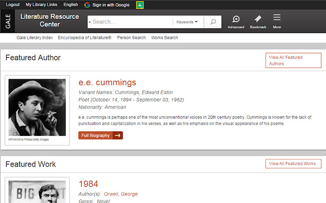Literature Resource Center  from Chrome web store to be run with OffiDocs Chromium online