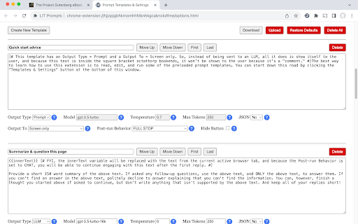 LIT Prompts  from Chrome web store to be run with OffiDocs Chromium online