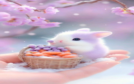 Little white bunny wallpaper  from Chrome web store to be run with OffiDocs Chromium online