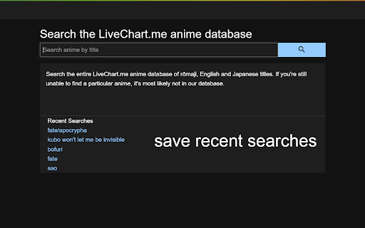 Livechart+  from Chrome web store to be run with OffiDocs Chromium online