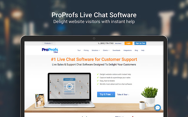 Live Chat Software by ProProfs  from Chrome web store to be run with OffiDocs Chromium online