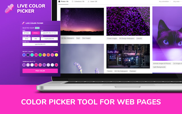 Live color picker  from Chrome web store to be run with OffiDocs Chromium online