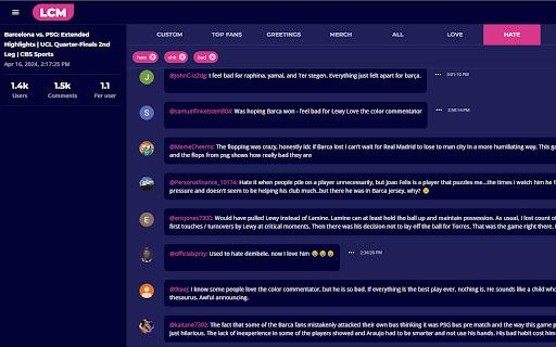 Live Comment Manager  from Chrome web store to be run with OffiDocs Chromium online