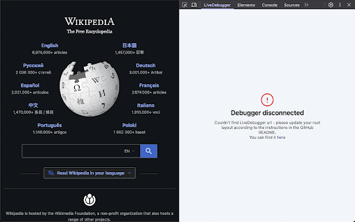 LiveDebugger DevTools  from Chrome web store to be run with OffiDocs Chromium online