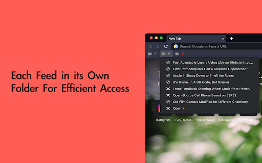 Live RSS Bookmarks  from Chrome web store to be run with OffiDocs Chromium online