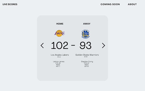 Live Scores  from Chrome web store to be run with OffiDocs Chromium online