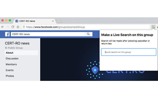 Live Search for Facebook Groups  from Chrome web store to be run with OffiDocs Chromium online