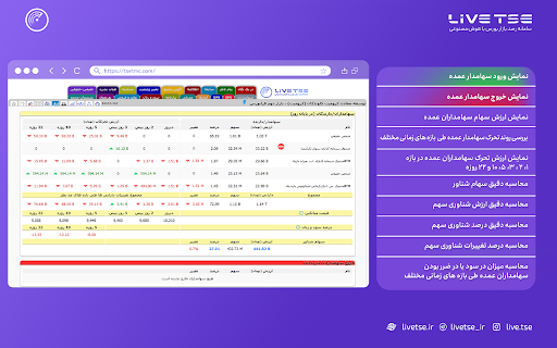 لایو تی‌اس‌ای | Livetse  from Chrome web store to be run with OffiDocs Chromium online