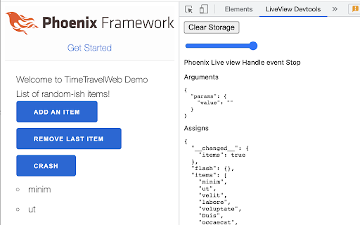 LiveView DevTools  from Chrome web store to be run with OffiDocs Chromium online