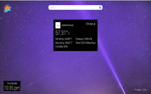 Live Weather New Tab  from Chrome web store to be run with OffiDocs Chromium online